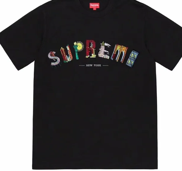 Rainbow sleeved Embroidery Arc City and City M T-shirt White Logo S L Short Black Arc Tee XL 19SS 0613